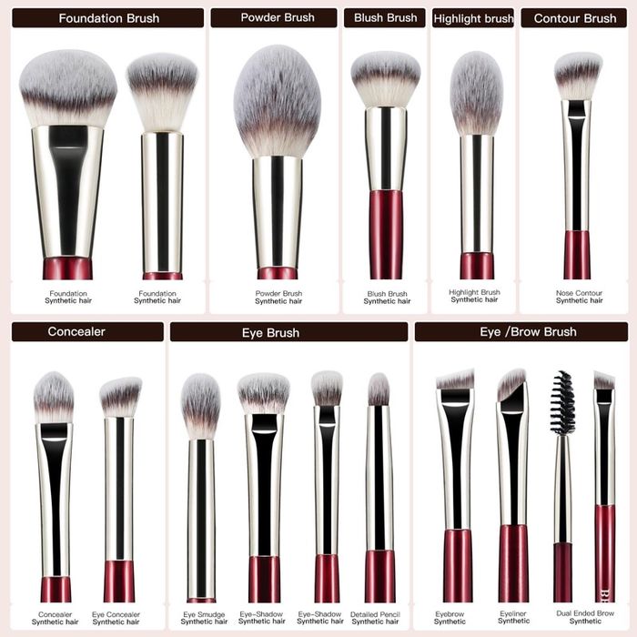 Beili 15 pcs makeup brush set 