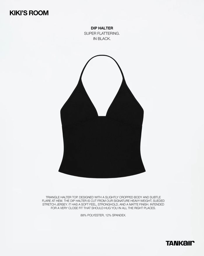 DIP HALTER IN BLACK
