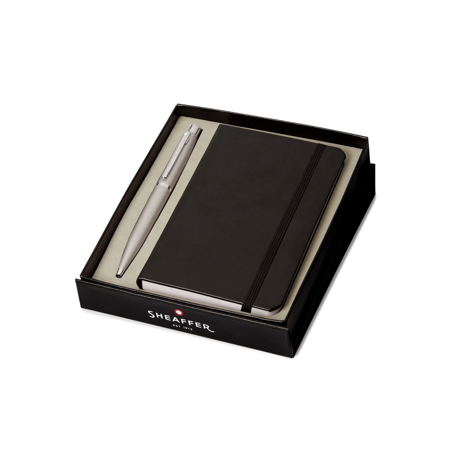 PEN SHEAFFER VFM STROBE SILVER WITH NICKEL PLATED TRIMS BP WITH A6 NOTEBOOK