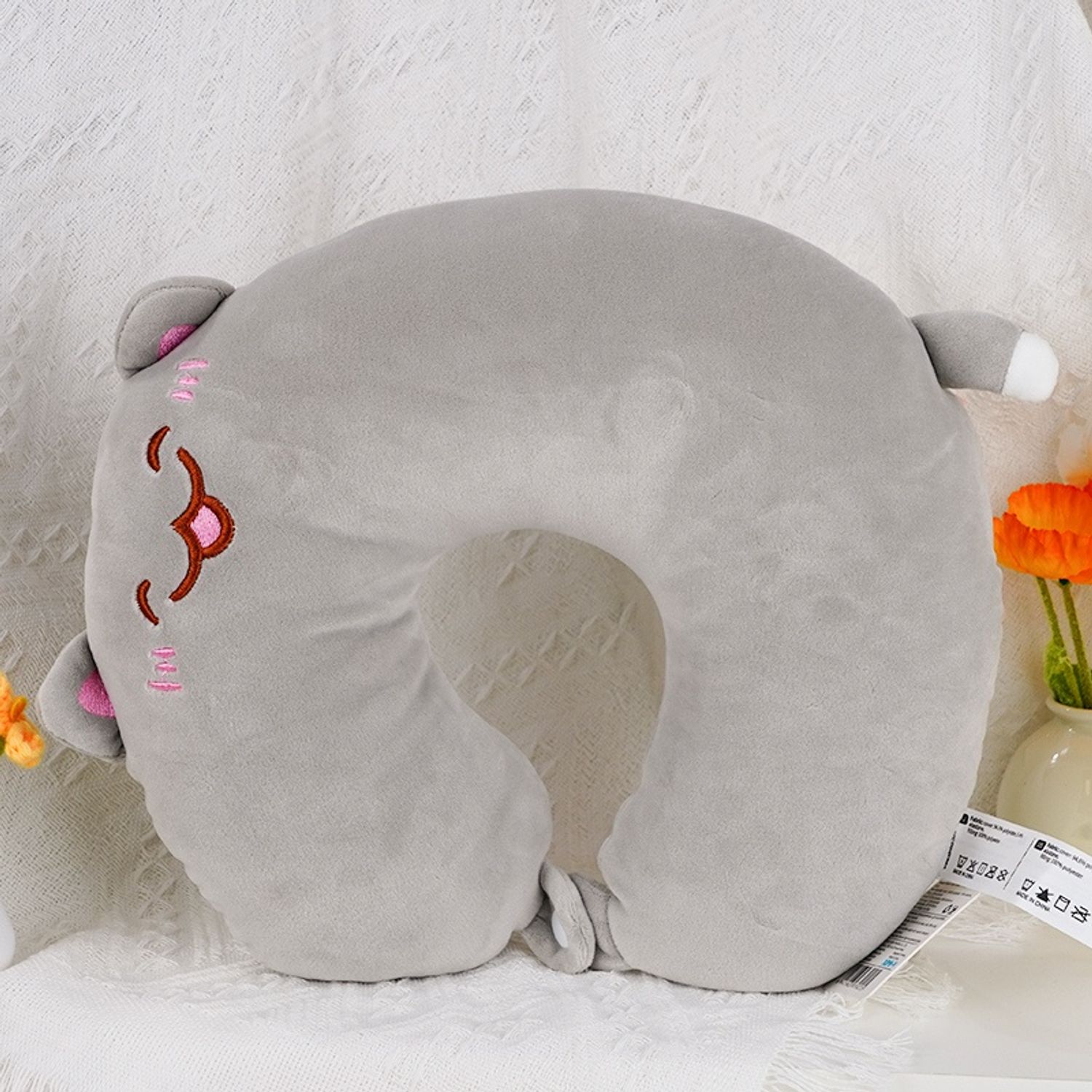 Kitten Series PP Foam U-Shaped Pillow (Gray)