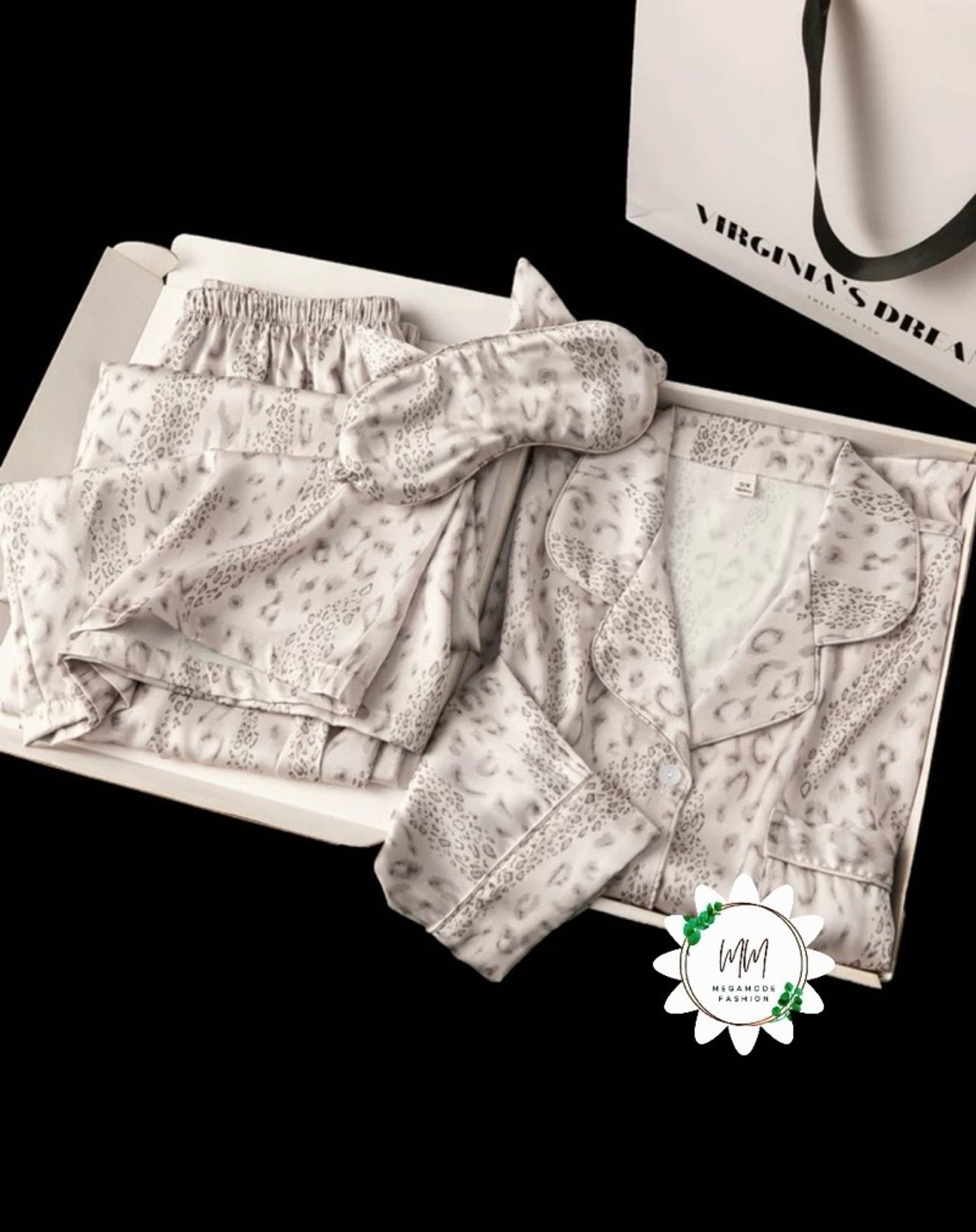 Women grey silk pajama