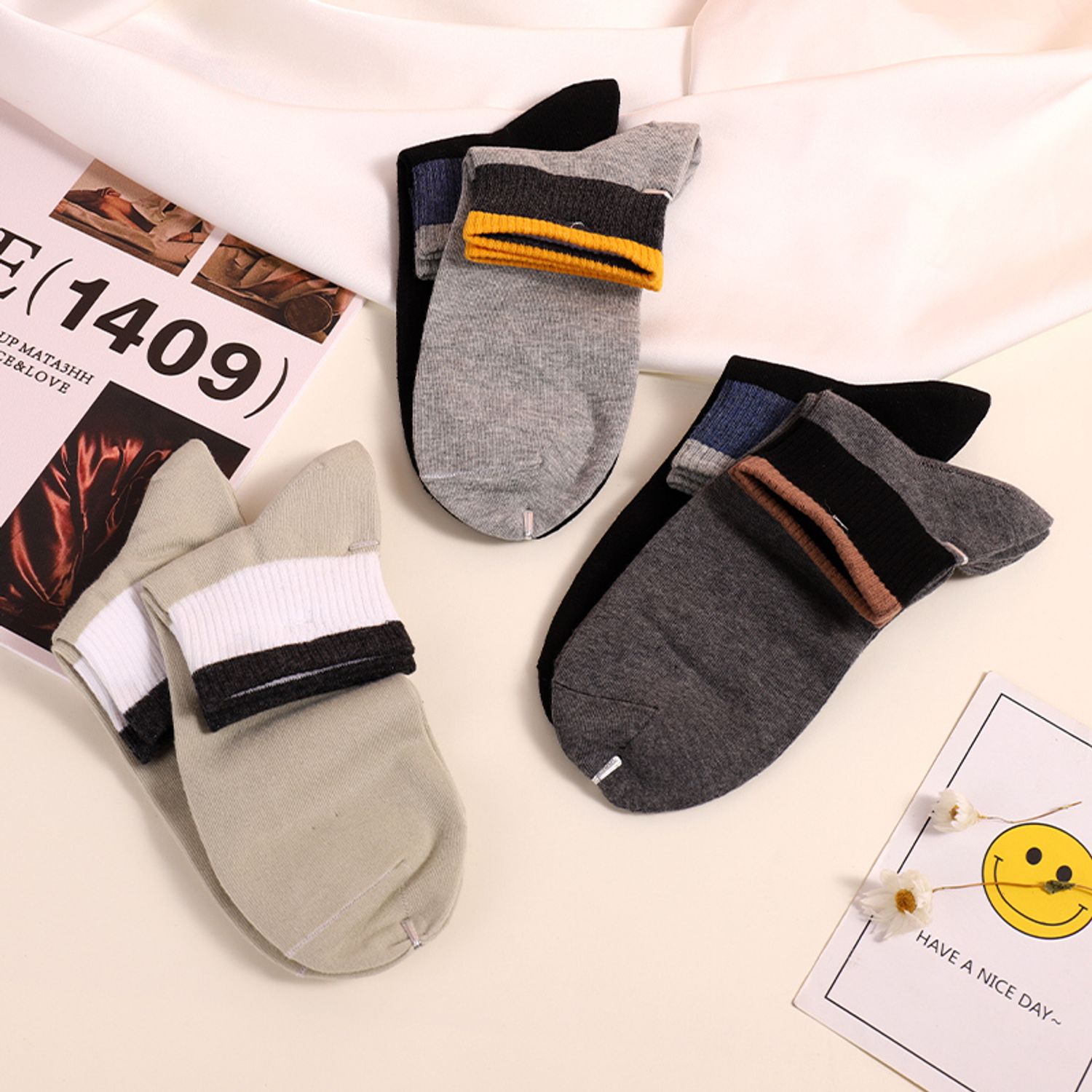 Striped Socks for Men 2 Pairs