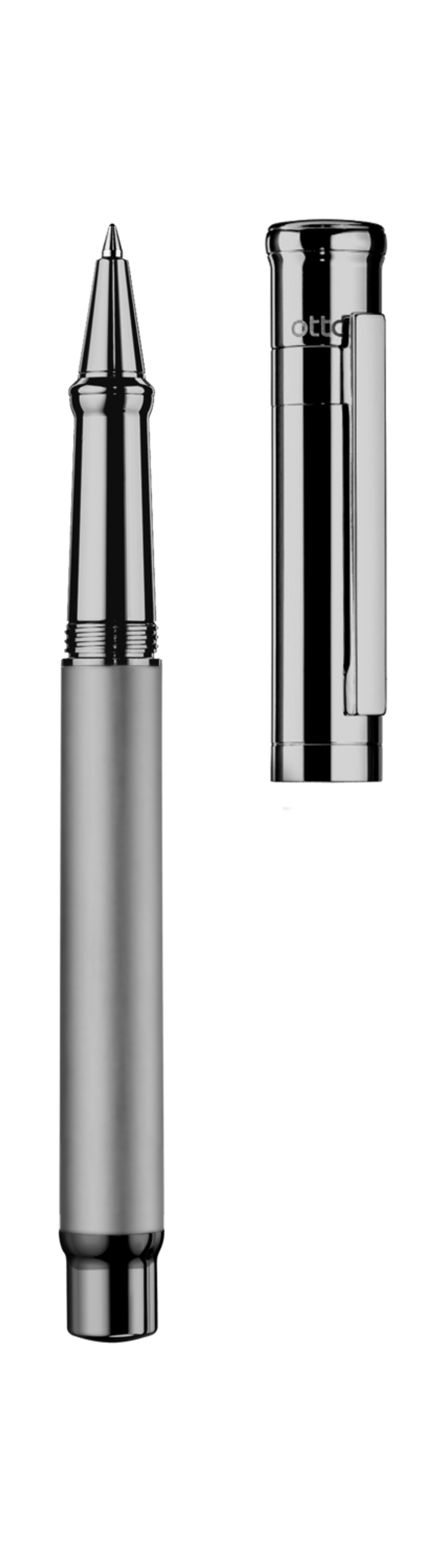 Otto-Hutt Design 04 Rollerball, "Ruthenium gray, Barrel Ruthenium plated matte, parts ruthenium plated shiny" 
