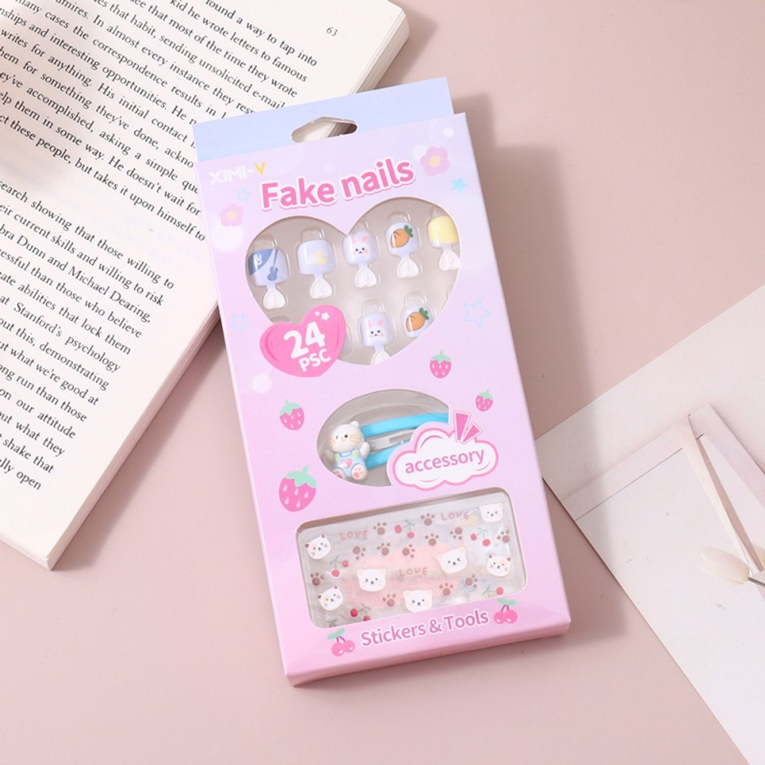 Cute Fun DIY 3-in-1 Fake Nails Set 6#