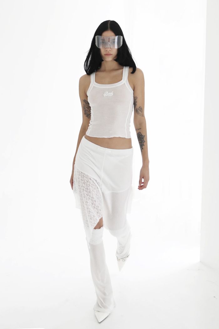 Second Skin Asymmetric Skirt - Cream