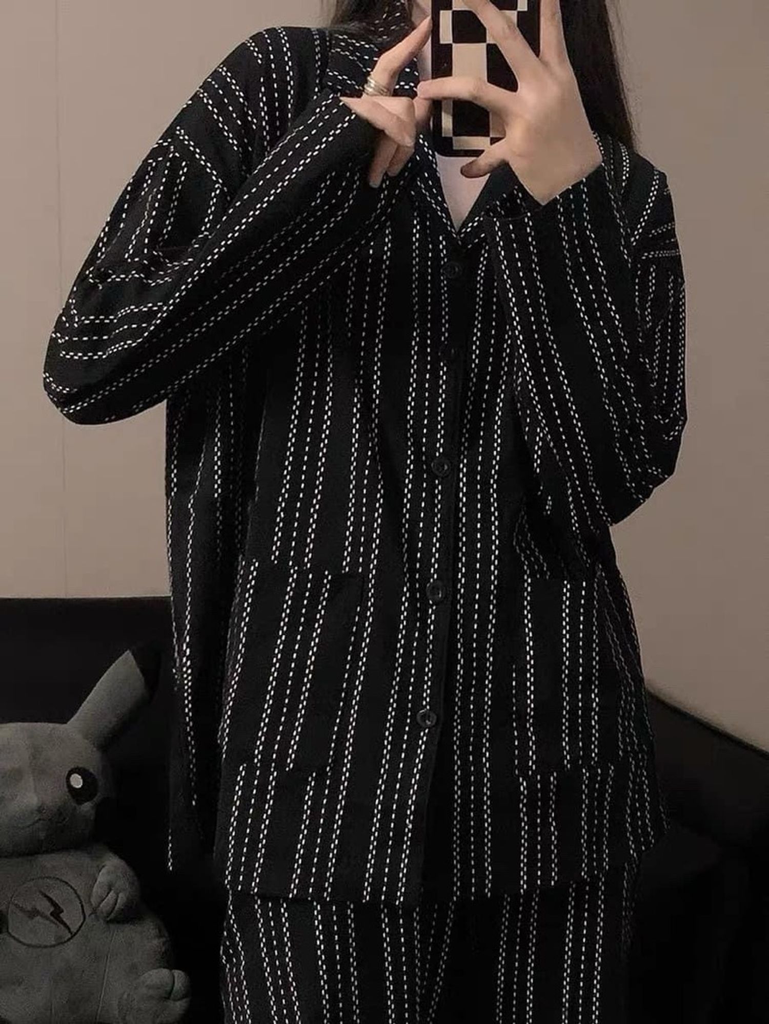 Women Black Cotton pajama
