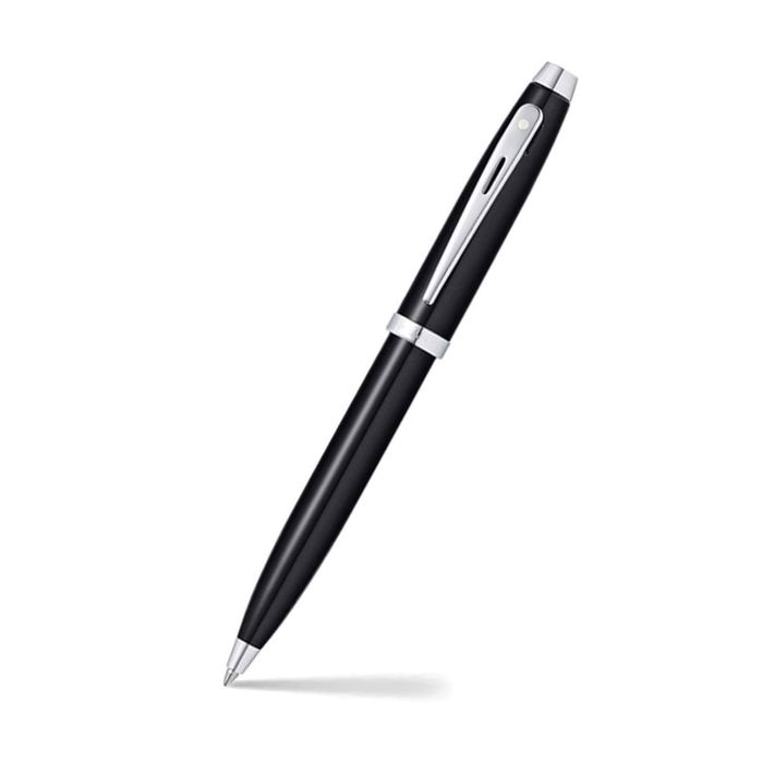 PEN SHEAFFER 100  GLOSSY BLACK LACQUER WITH CHROME PLATED TRIMS BP WITH BUSINESS CARD HOLDER