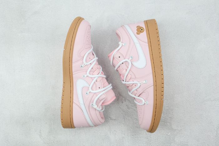 Custom Air Jordan 1 Low Arctic Pink White-Gum Light Brown 