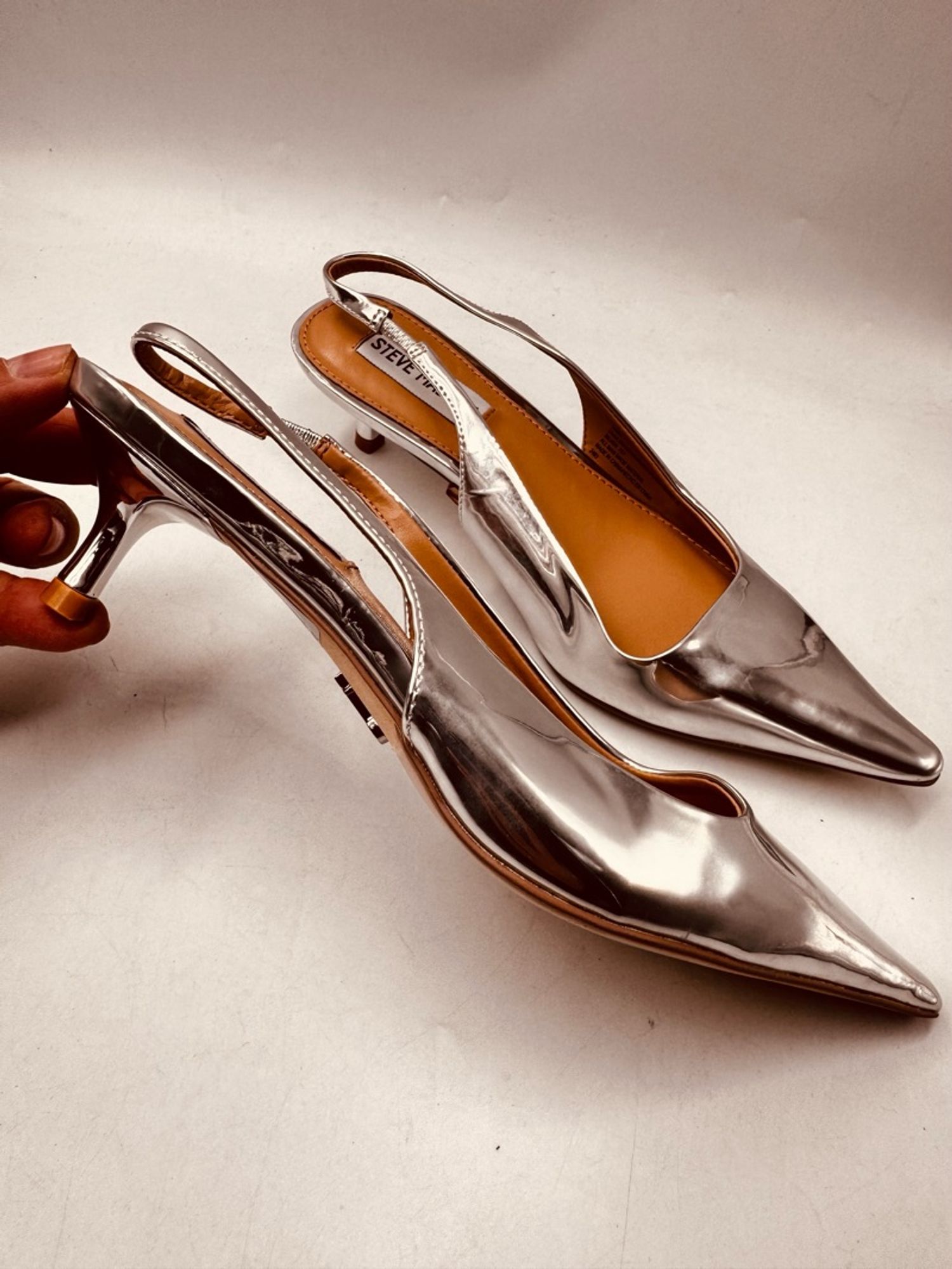 Steve Madden silver heel
