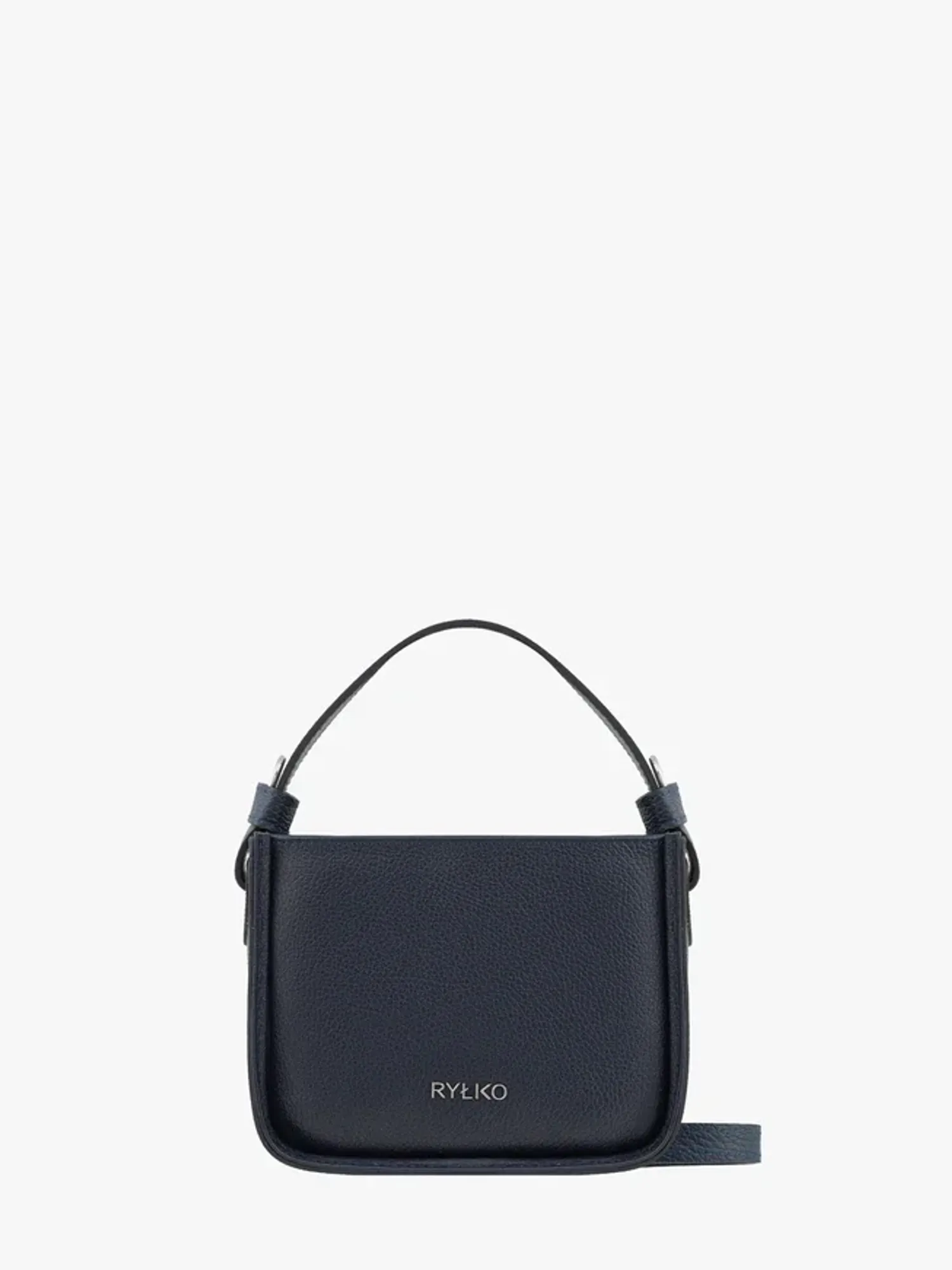 Small Navy Leather Handbag