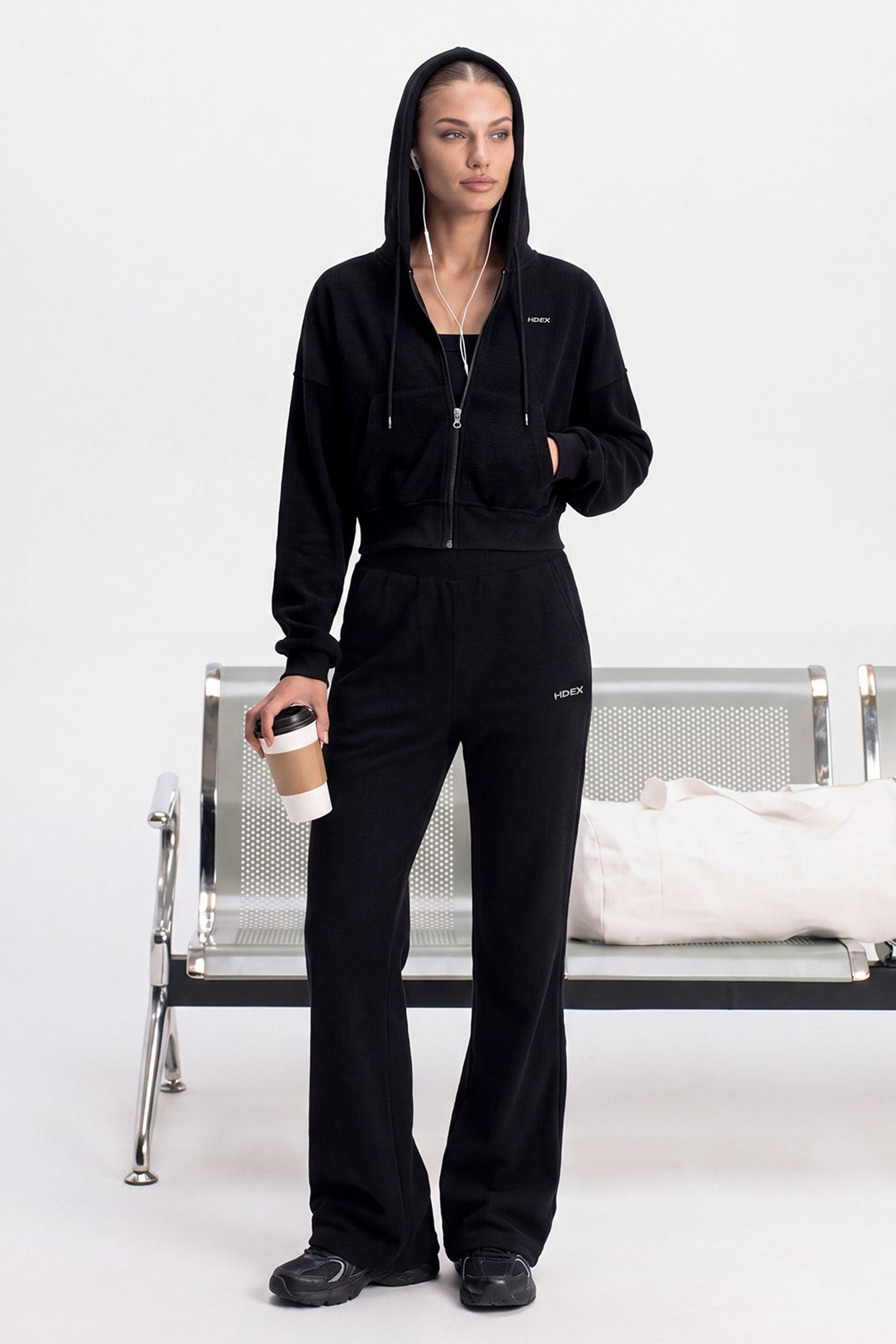 Soft Velour Waffle Bootcut Pants