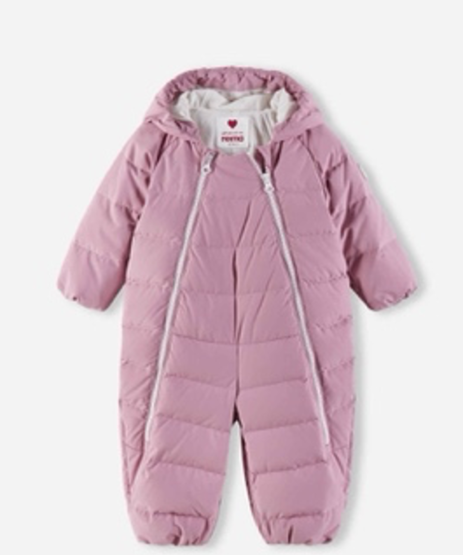 Down overall, Tilkkanen Grey Pink,62/68 cm