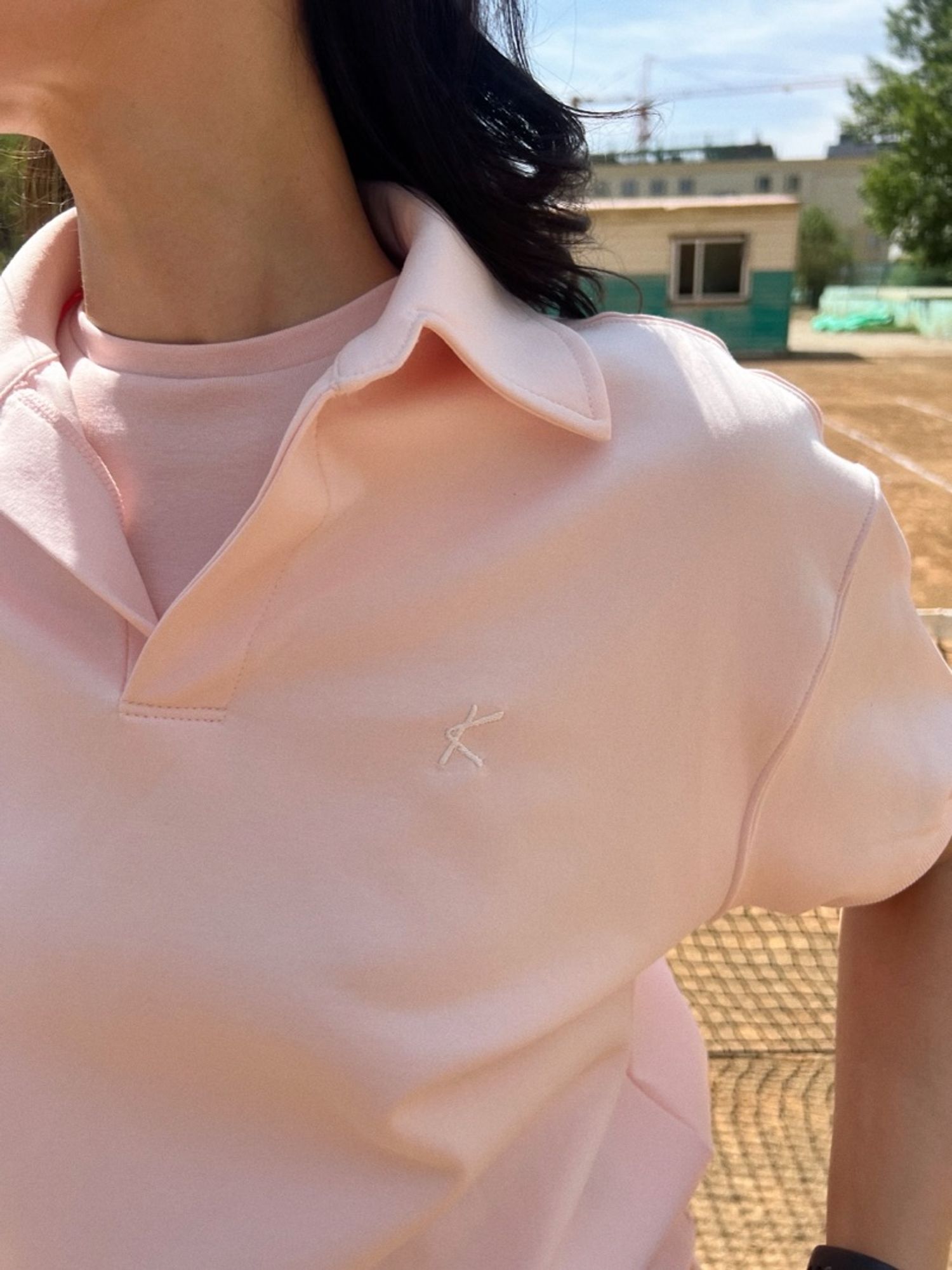 Midi sleeve polo shirt