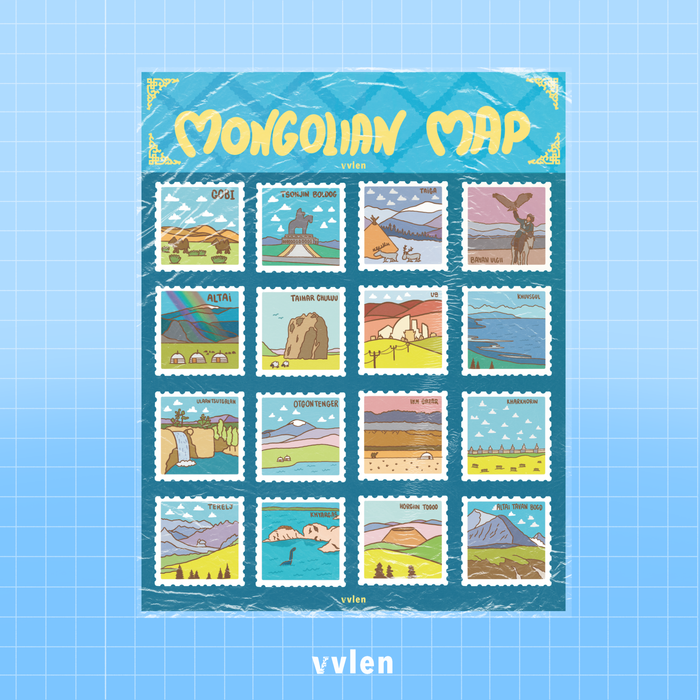 'Mongolian Map Sticker Box\ Наадаг зурагний багц'