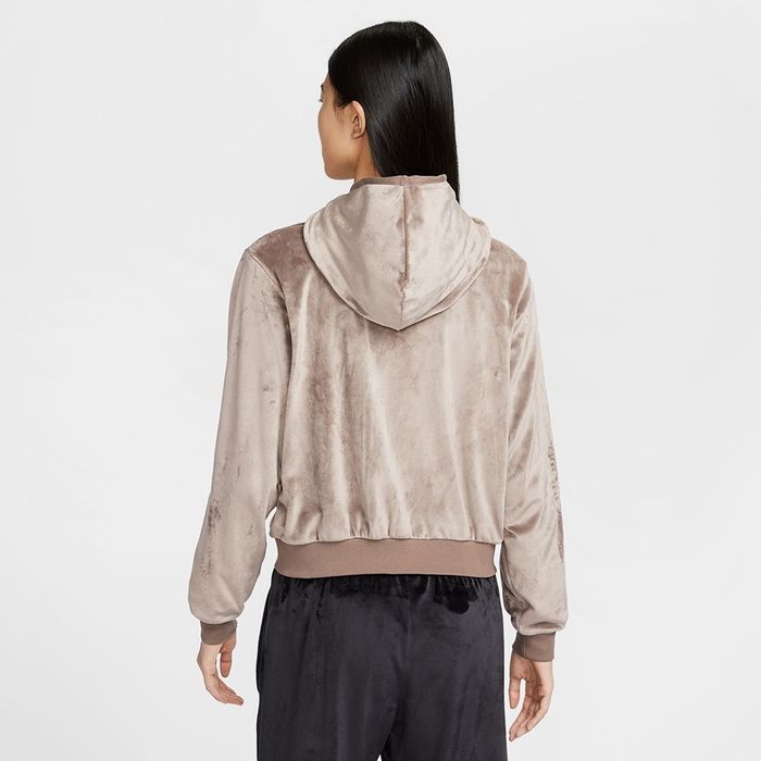  Women's Loose Velour Full-Zip Hoodie