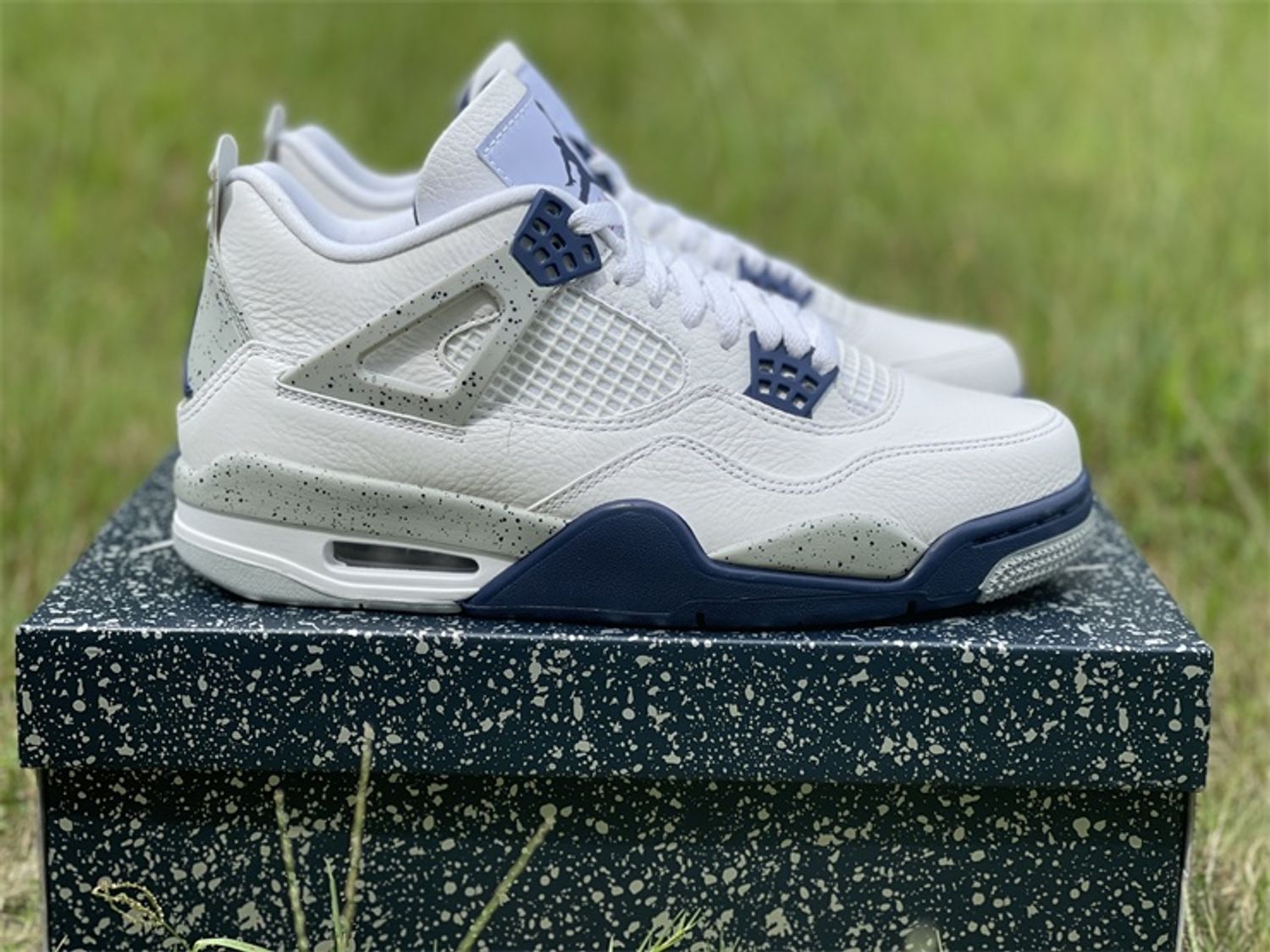 PK God Batch Air Jordan 4 Retro White Midnight Navy 