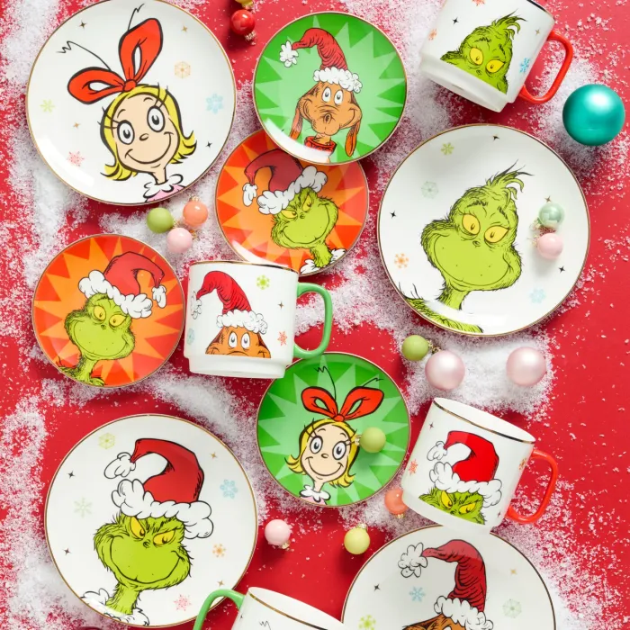 Merry Grinchmas Tidbit Plates - Set of 4