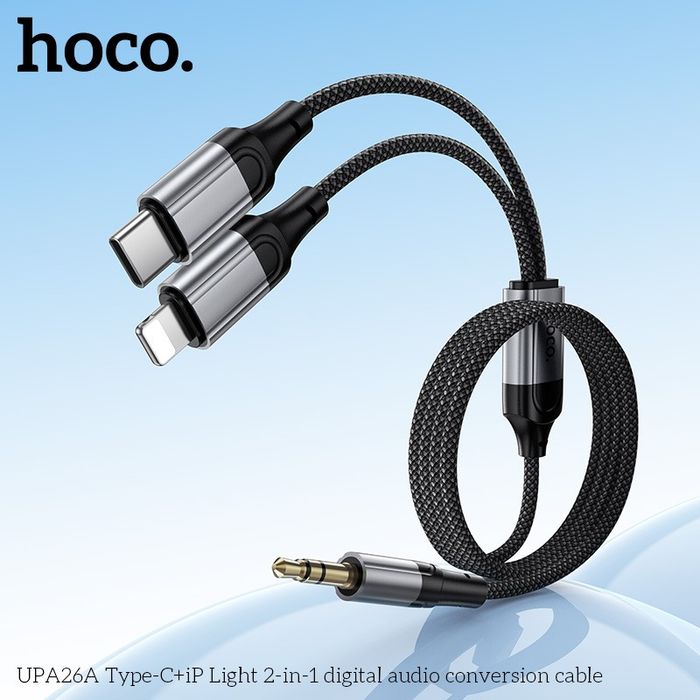 Hoco UPA26A Type-C + iP AUX Дуу Хувиргагч Кабель