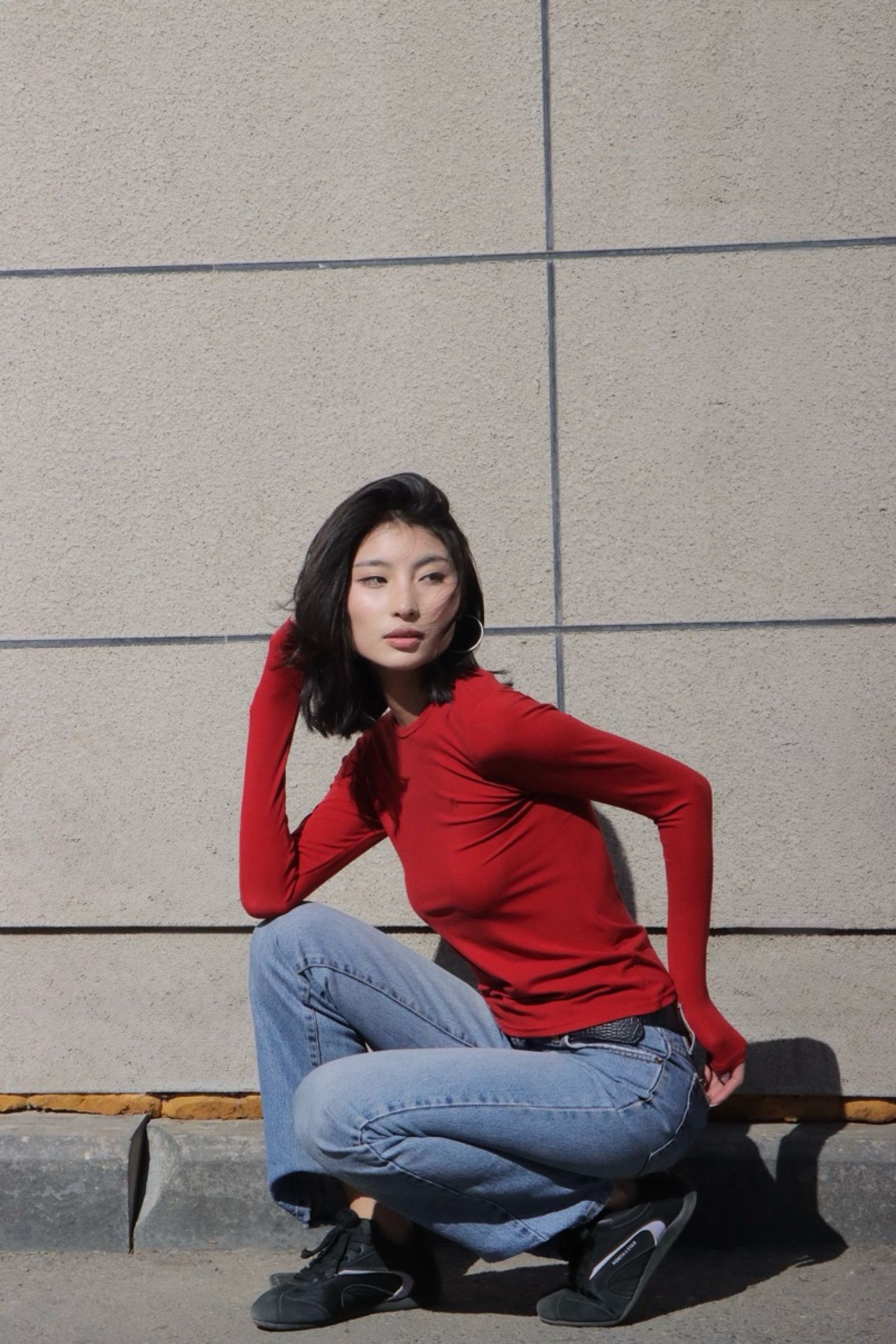 Lyocell basic long sleeve top 