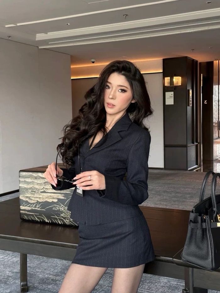 Office skirt blazer set