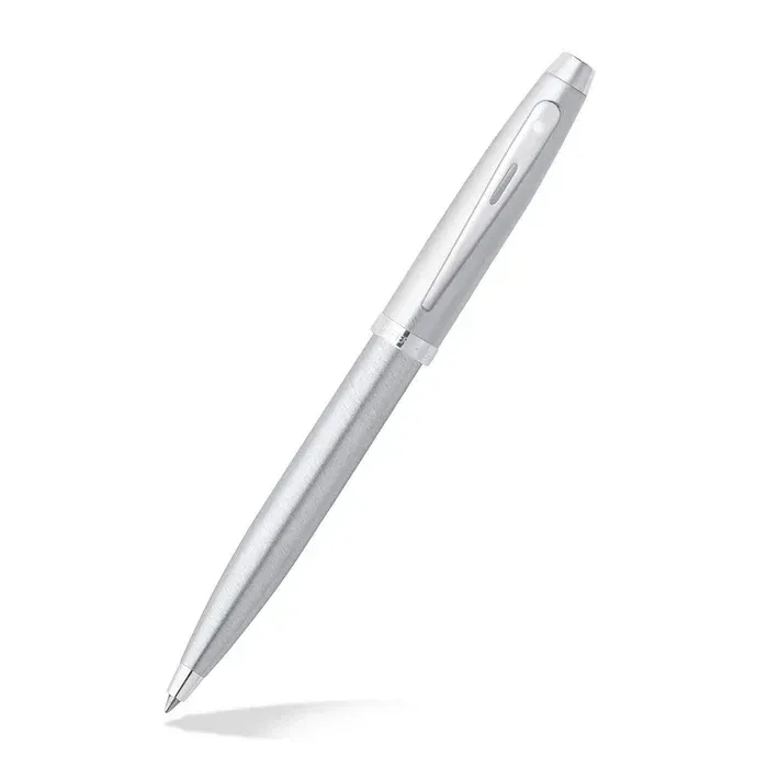 PEN SHEAFFER 100 BRUSHED CHROME WITH NICKEL PLATED TRIMS BP WITH BUSINESS CARD HOLDER