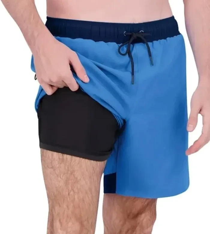 Spyder Men's UPF 30+ Breathable Comfort Stretch Swim Short, Blue, Size M