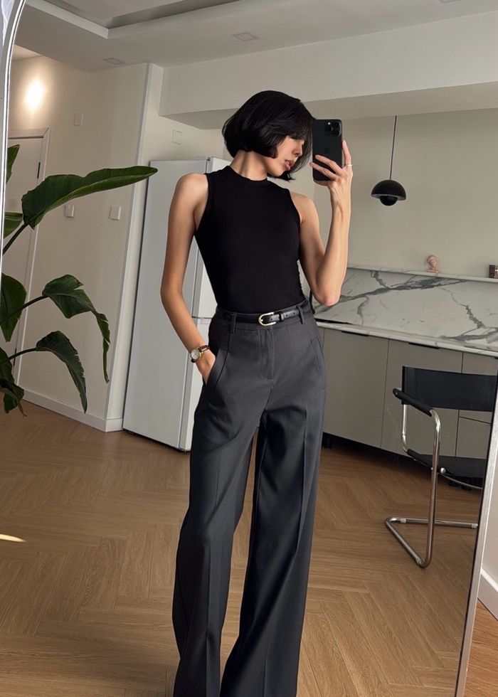 High Waist Casual Suit Pant