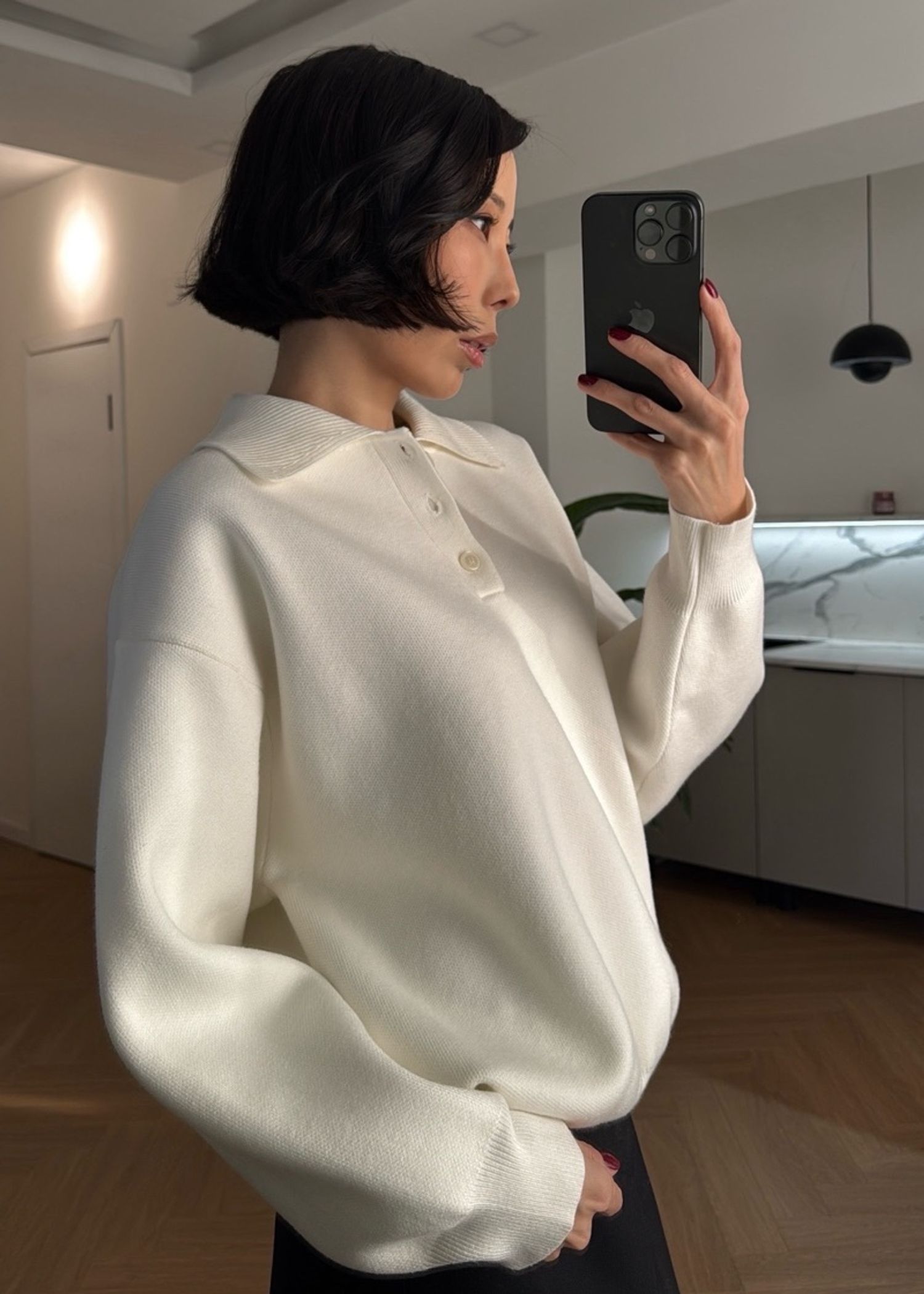 Polo  Collar Knit Sweater