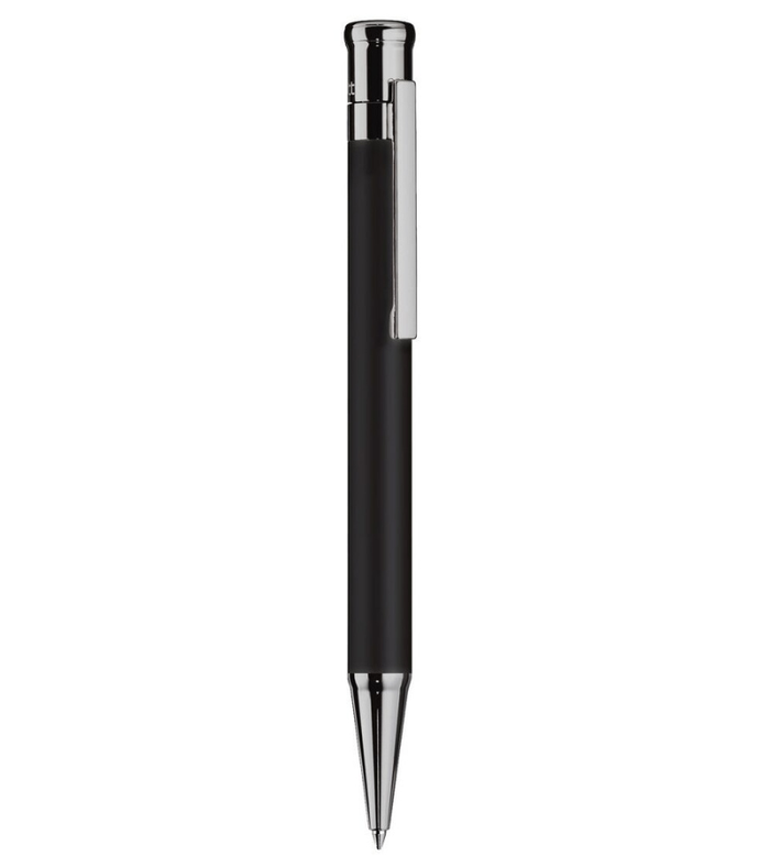 Otto-Hutt Design 04 Ballpoint pen - barrel black matt lacquered, cap and fittings ruthenium plated