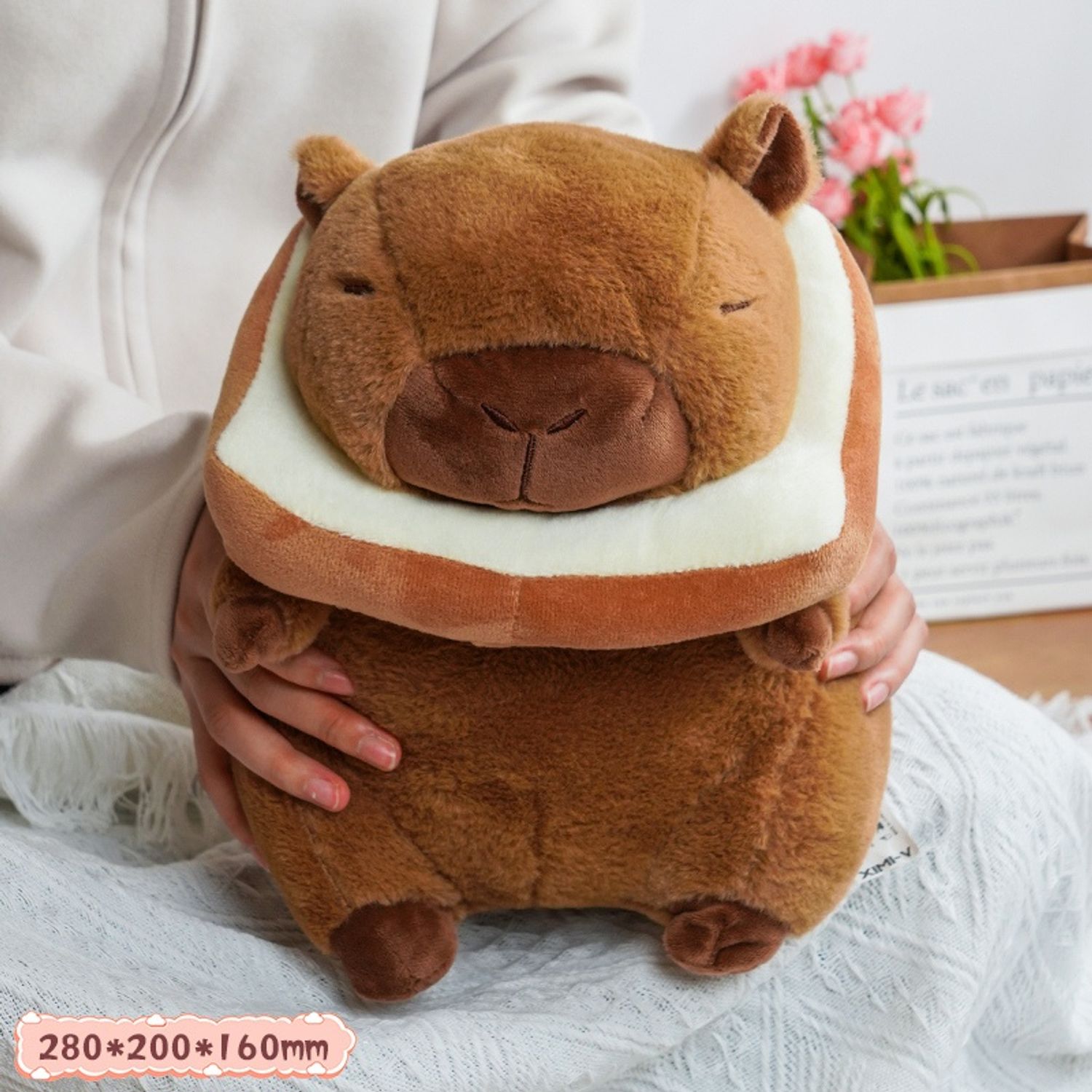 Toast Capybara Plush Doll (M) (28cm)