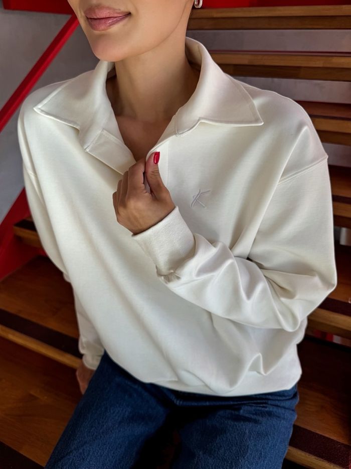 Creamy white polo shirt