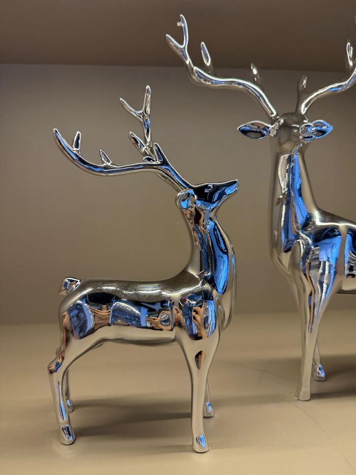 Декор мөнгөлөг хос буга 