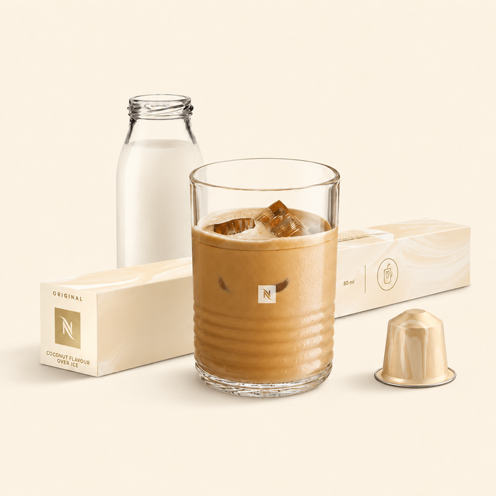 Iced coconut vanilla flavored coffee