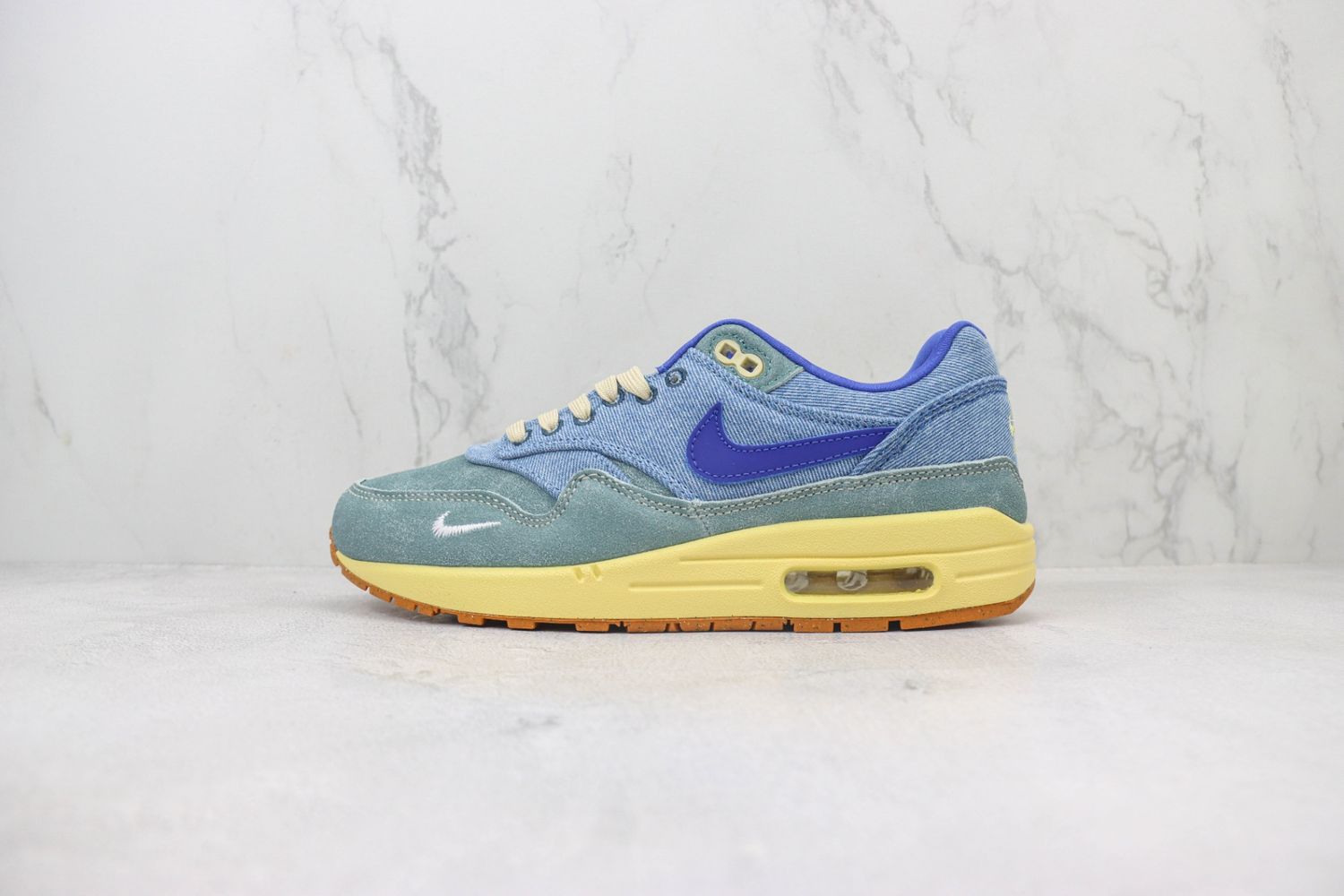 Nike Air Max 1 PRM Dirty Denim Deep Royal Blue Lemon Wash