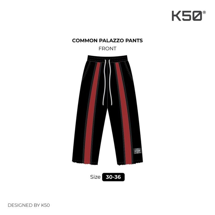 Common Palazzo Pants / Blck Red