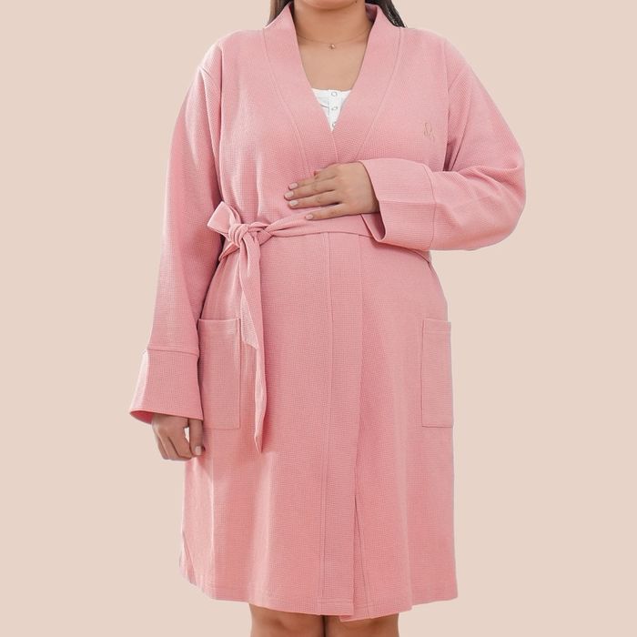 Maternity robe candy pink
