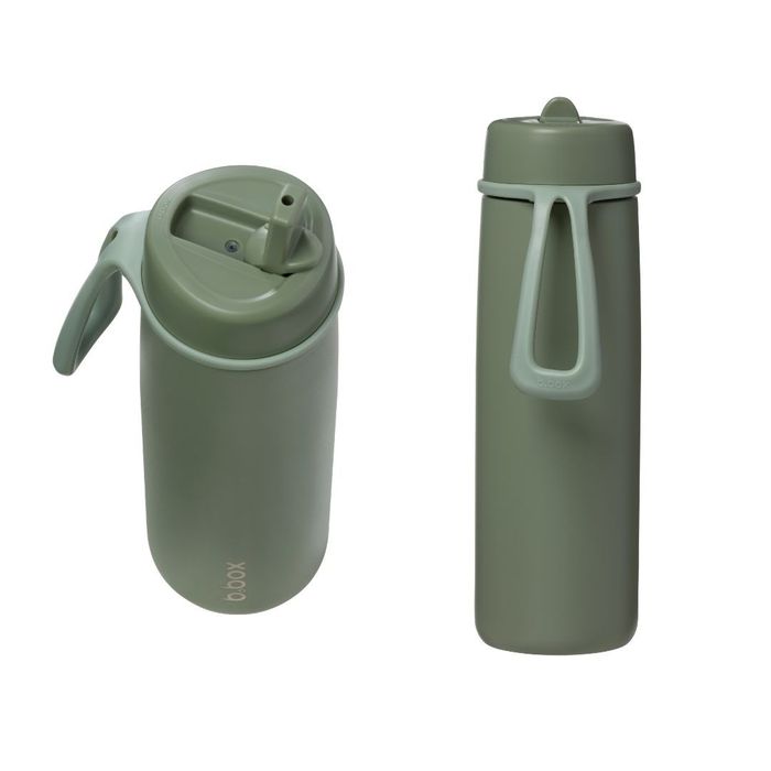 690мл Сөхөгддөг соруултай ган сав / Insulated flip top bottle - olive