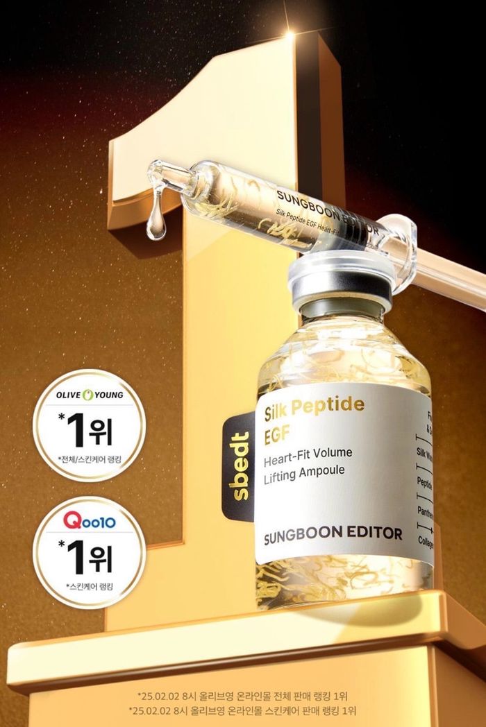 SUNGBOON EDITOR SILK PEPTIDE EGF Heart-fit Volume Lifting Ampoule 40ml+40ml set 