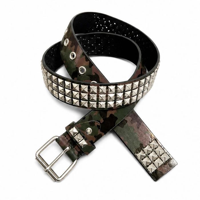 Camo Pyramid Studded Belt