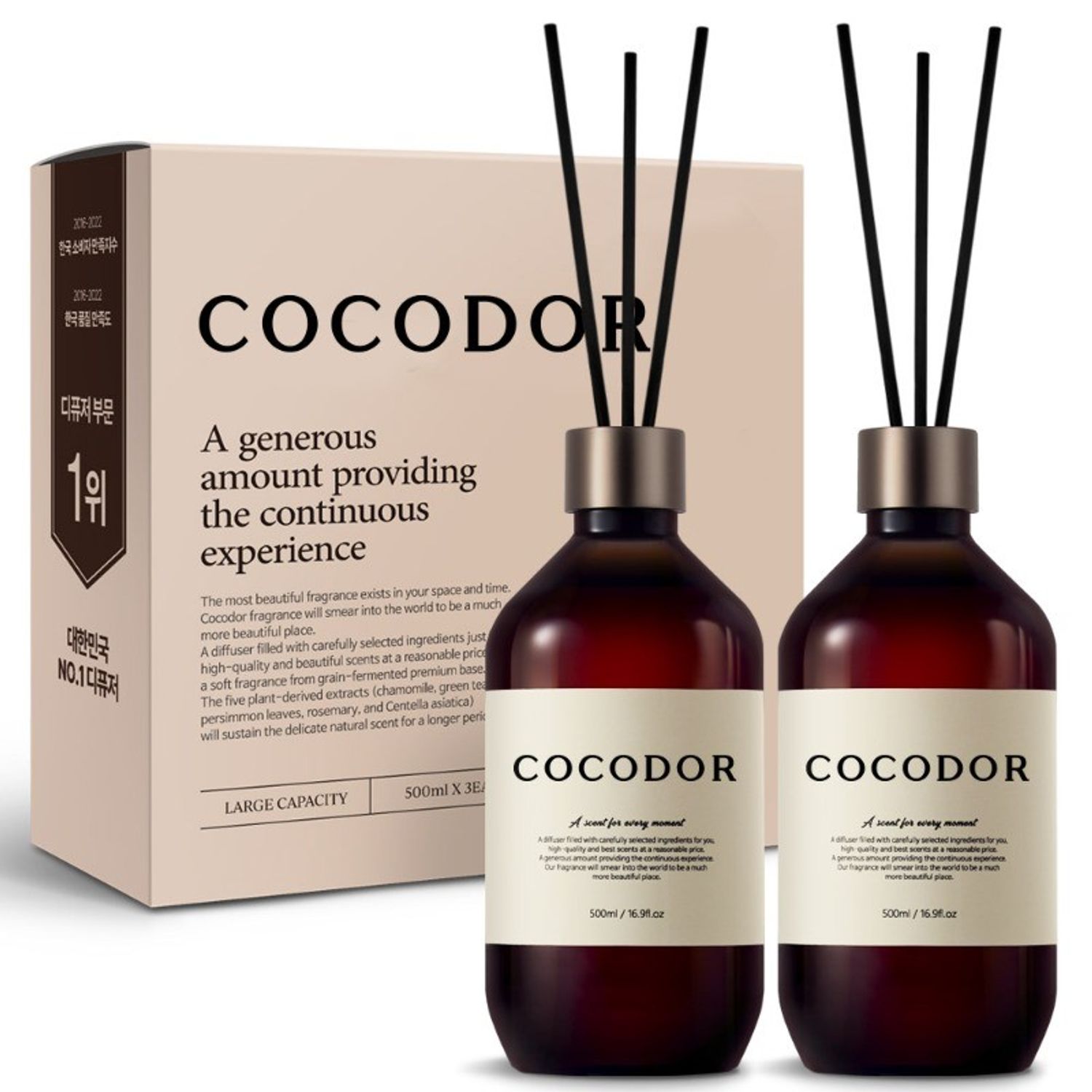 Cocodor Premium Diffuser (500mlx2) - Минимал савлагаатай тансаг үнэртэн 2-тай сет