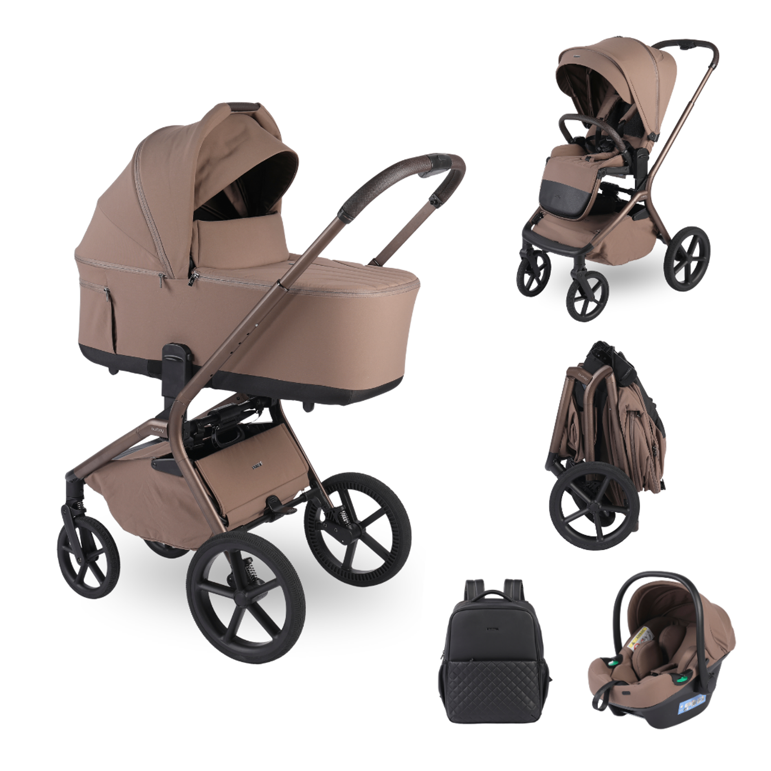 Burbay - J02, Хүүхдийн 3-н хос тэрэг, Beige