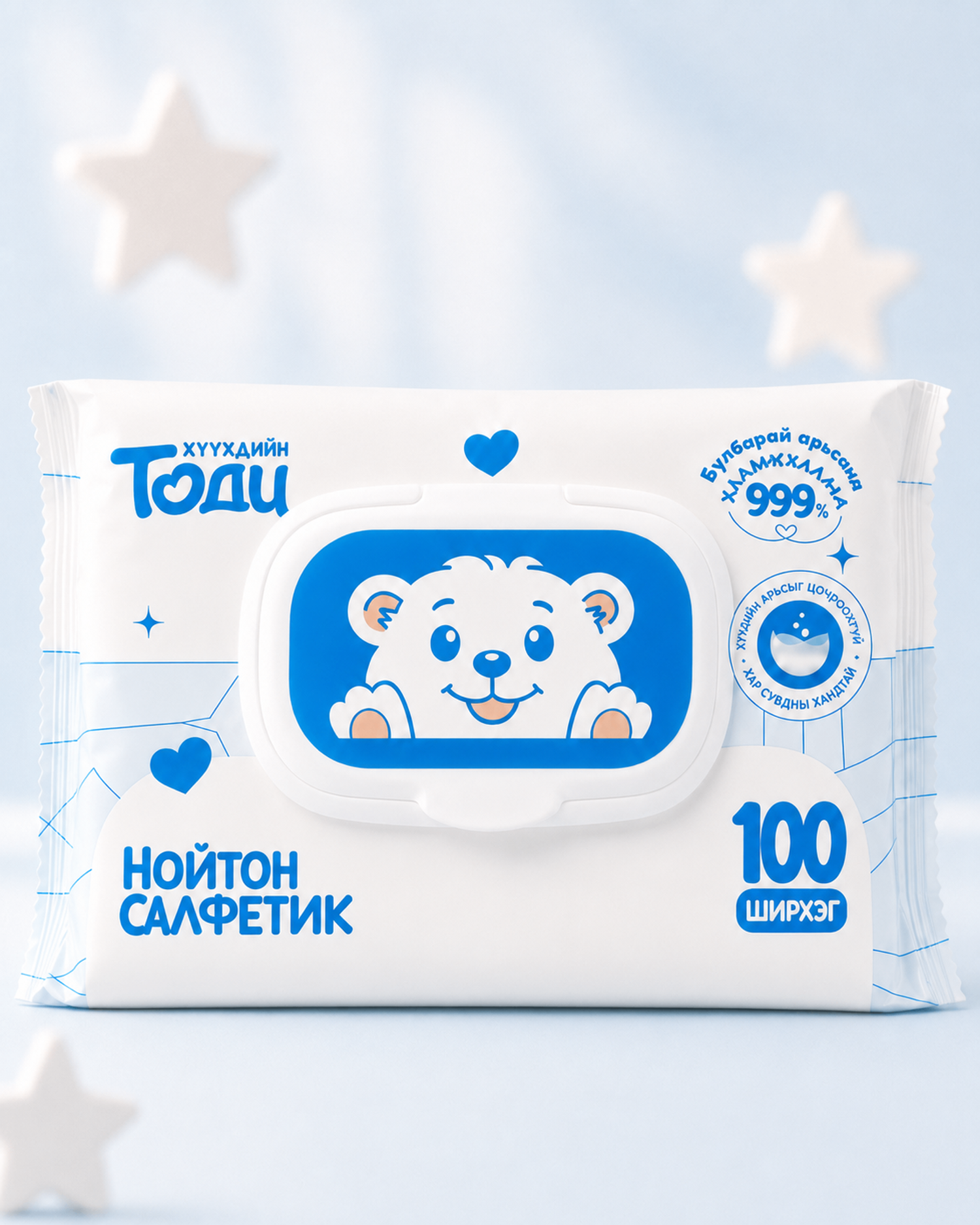Тоди хүүхдийн нойтон салфетик 100ш