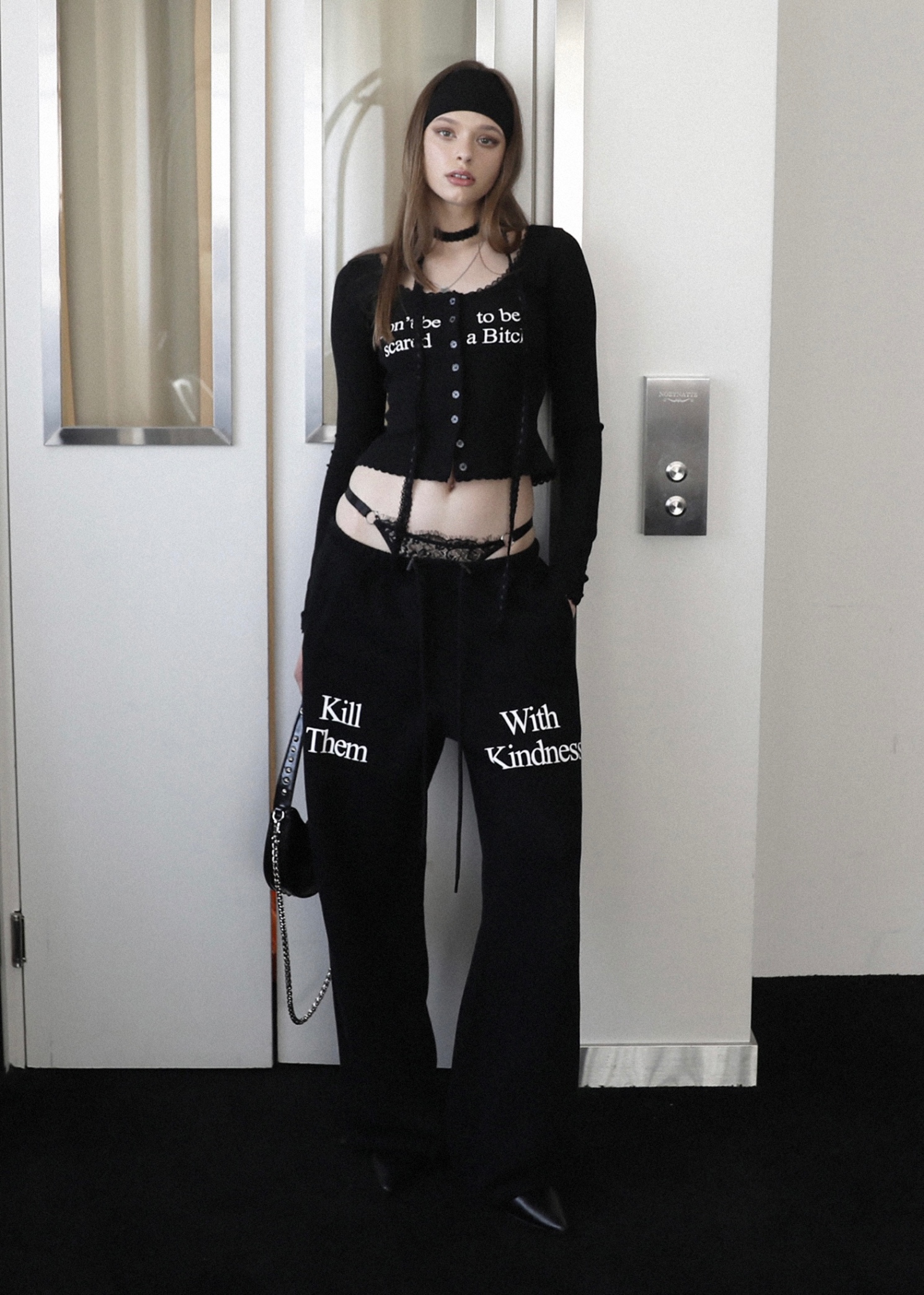 ★BADBLOOD★ [wpts23039] Kill Them Jogger Black BADBLOOD】 Kill Them Jogger Black