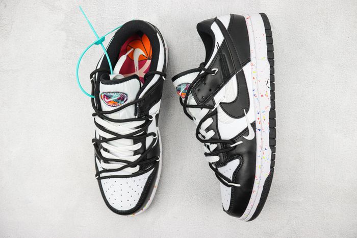 Custom Nike Dunk Low ‘Multiple Swooshes’ Black White