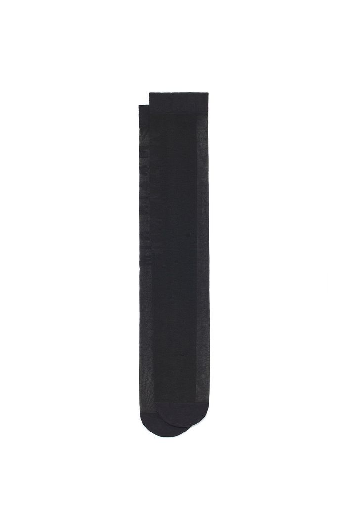 LOGO JACQUARD SHEER KNEE SOCKS IN BLACK