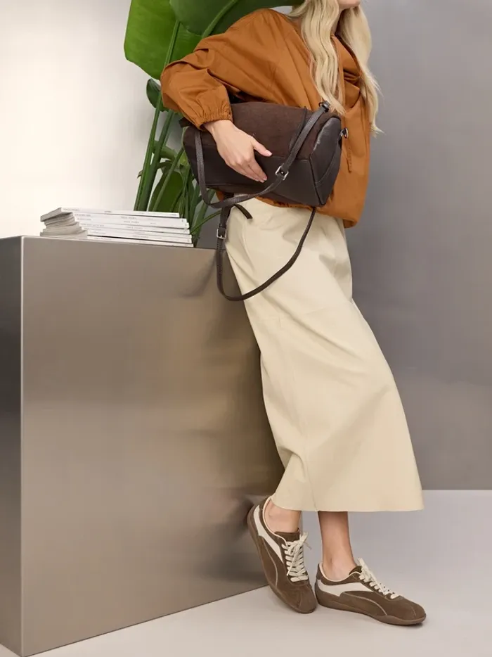 Dark brown handbag