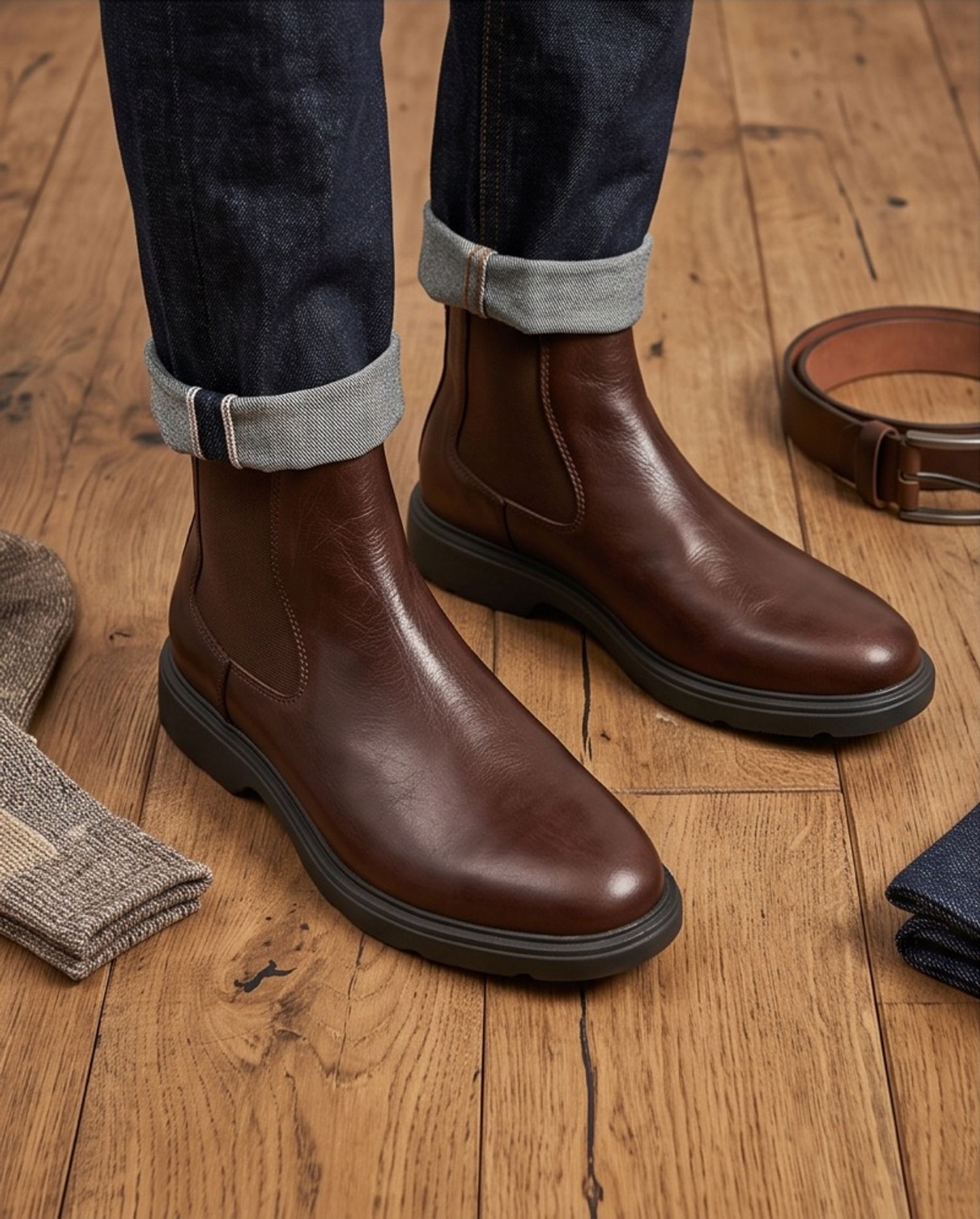 Stone Fly brown leather upper