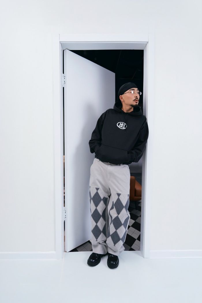 Argyle Relaxed Fit Gray Pants 