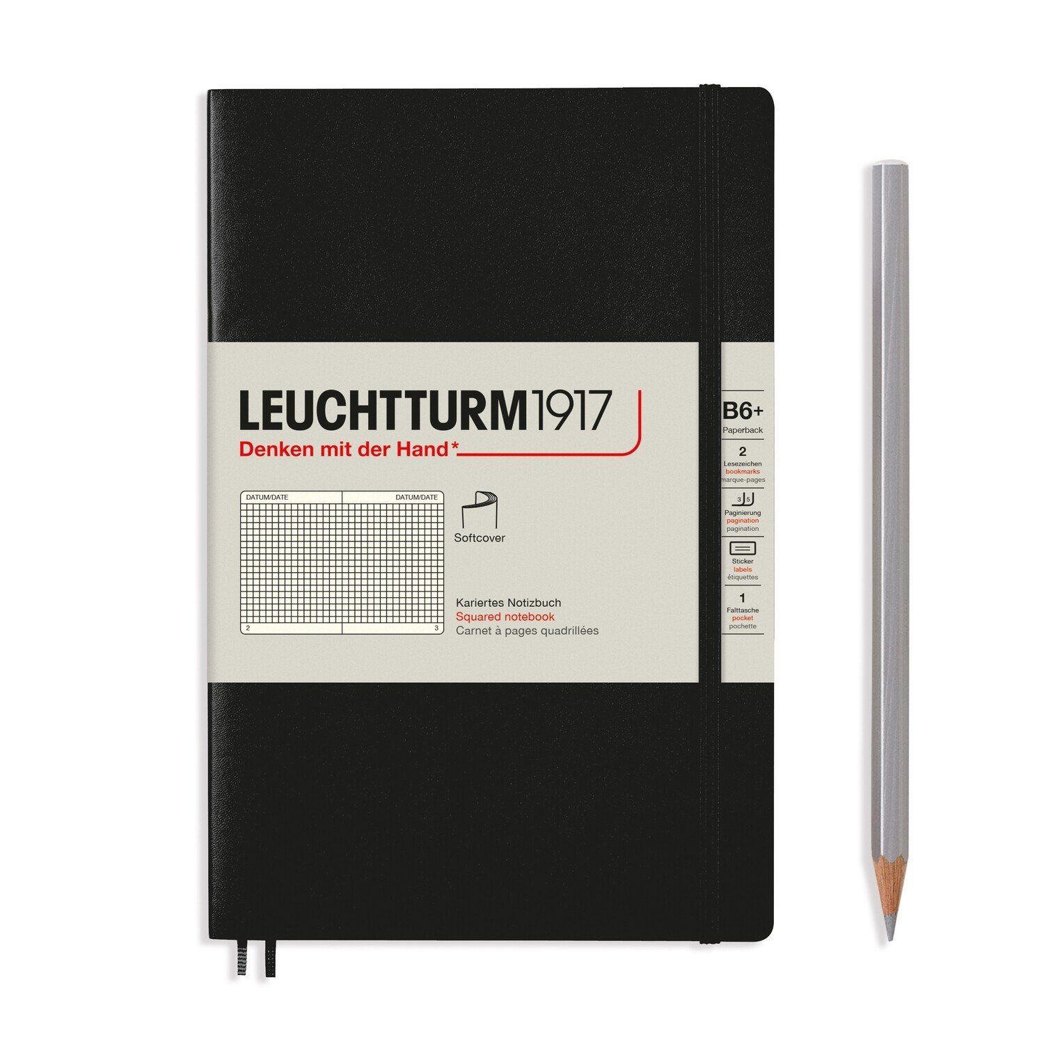 Black, Softcover, Paperback (B6+), 123 pages, squared