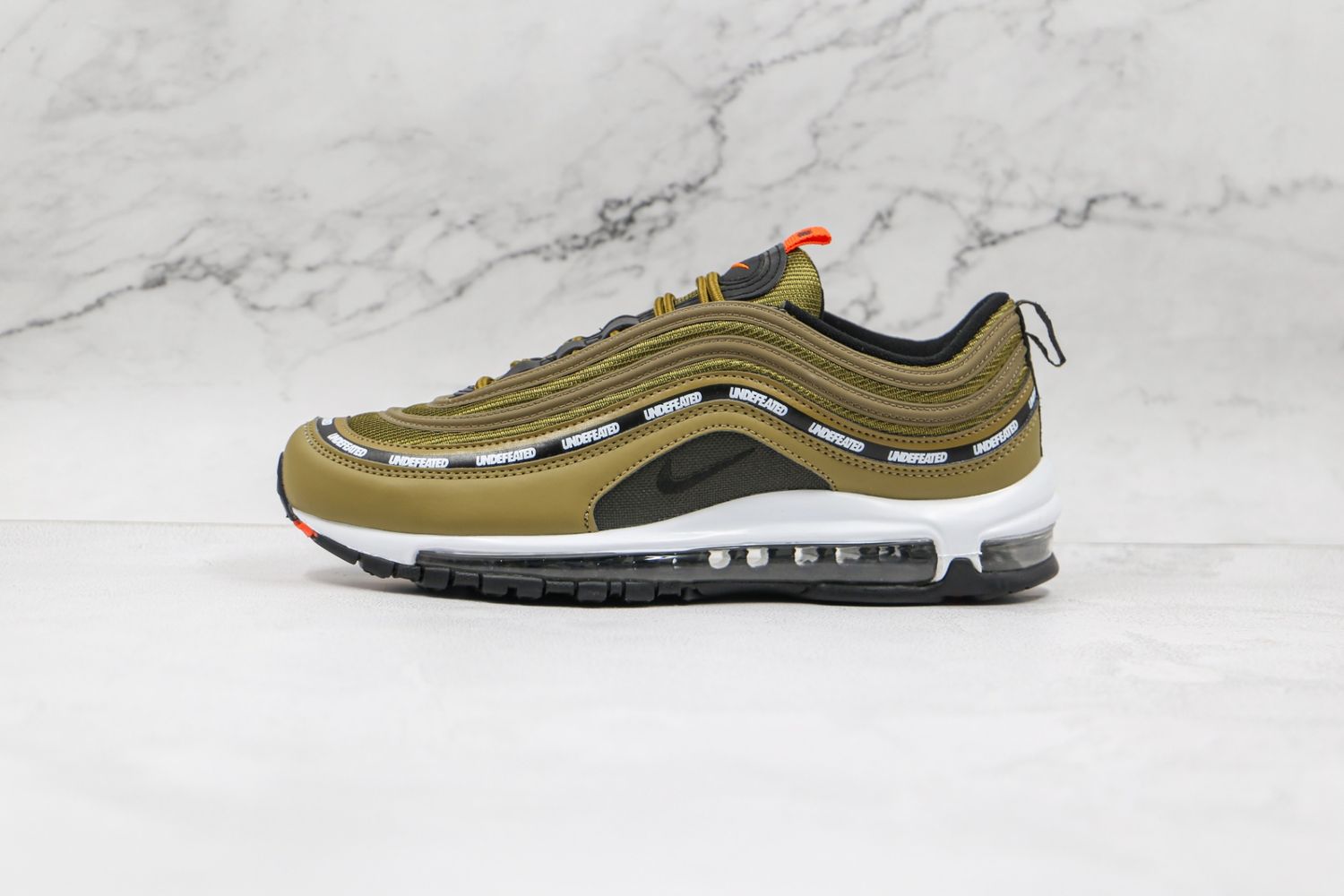 Undefeated x Nike Air Max 97 Militia Green Orange Blaze White Black